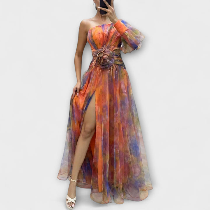 Minna – Asymmetrisches Amelie-Maxikleid