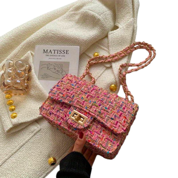 Cecilia | Tweed-Schultertasche mit Kettenriemen für Damen