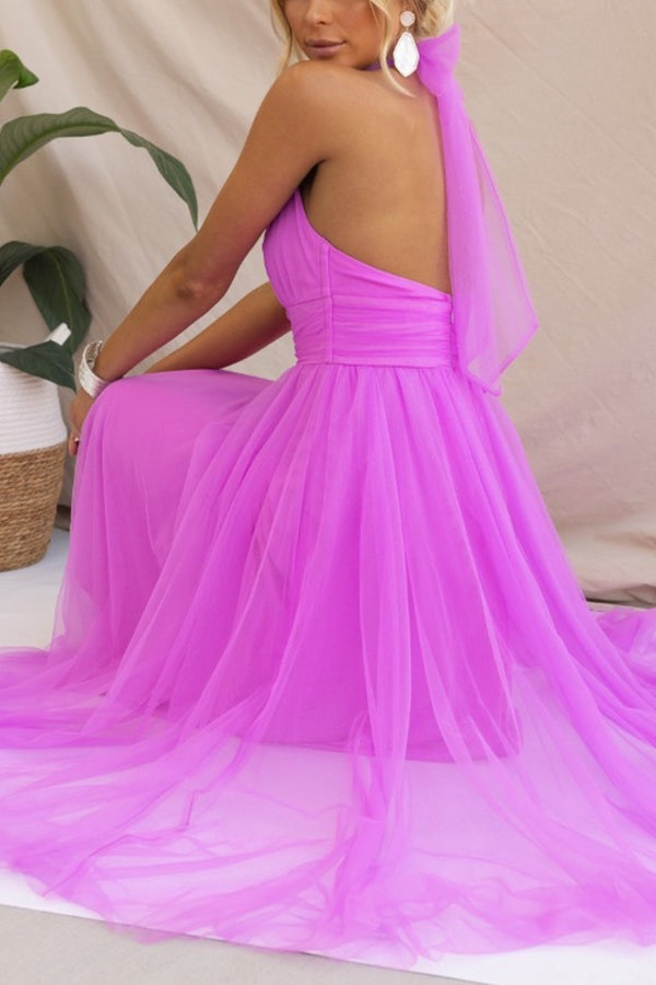 Catalina | Damen-Tüllkleid in A-Linie mit Neckholder für Hochzeitsgäste