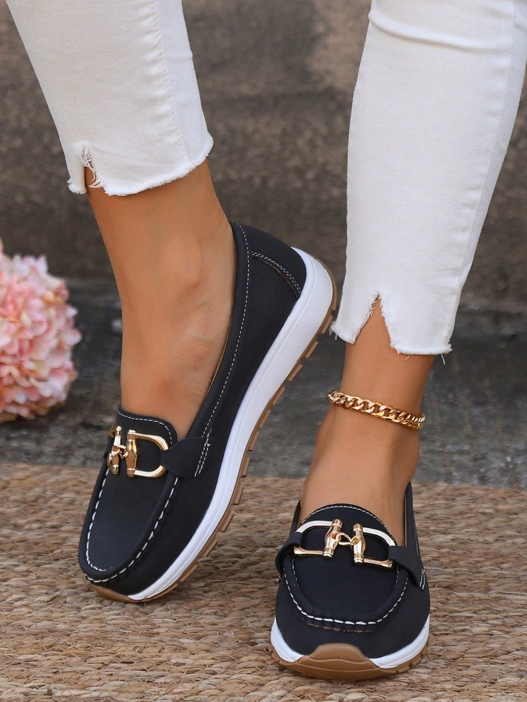 Blanca | Plateau-Loafer aus Wildleder mit Metallschnalle für Damen