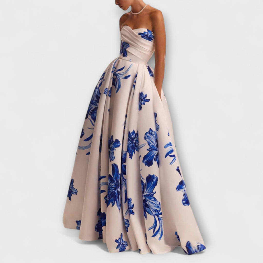 Rosalie - Schickes Off-Shoulder Blumen-Maxikleid