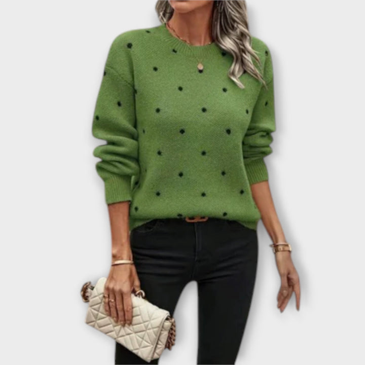 Ava – lässiger langärmliger Pullover mit tupfenmuster
