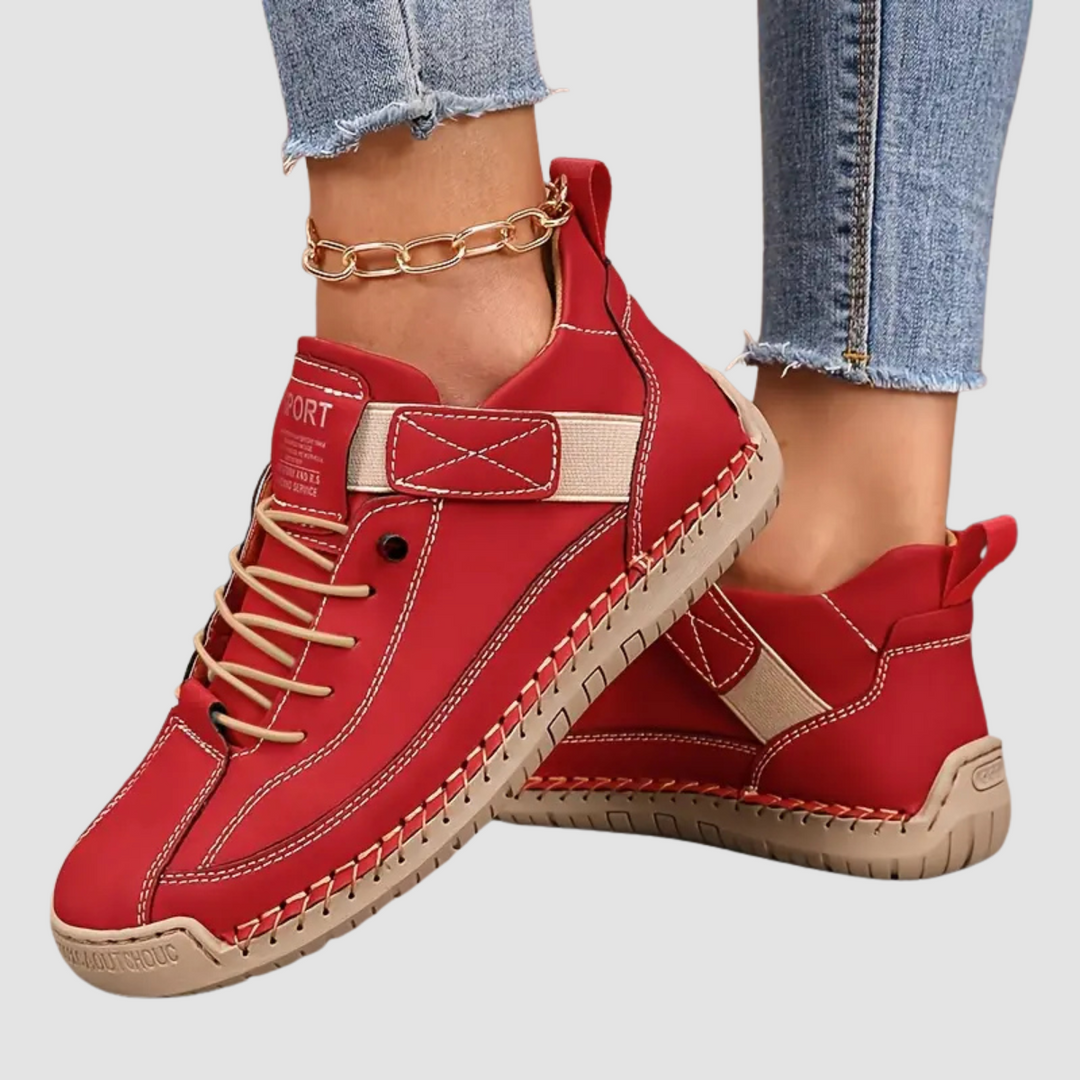 Alceste | Canvas-Sneakers mit Schnürung und Ziernähten für Damen