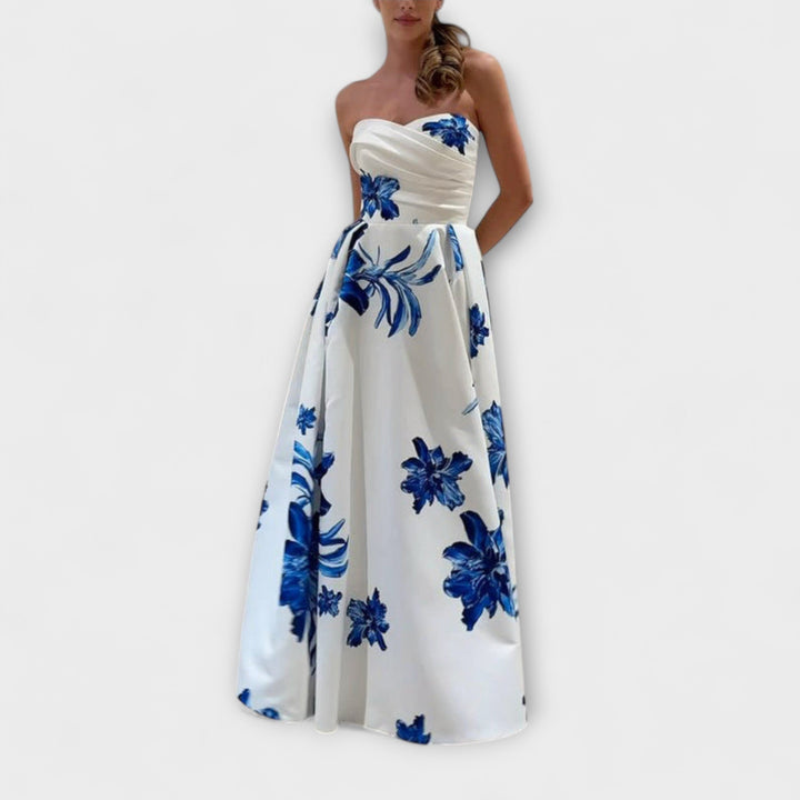 Rosalie - Schickes Off-Shoulder Blumen-Maxikleid