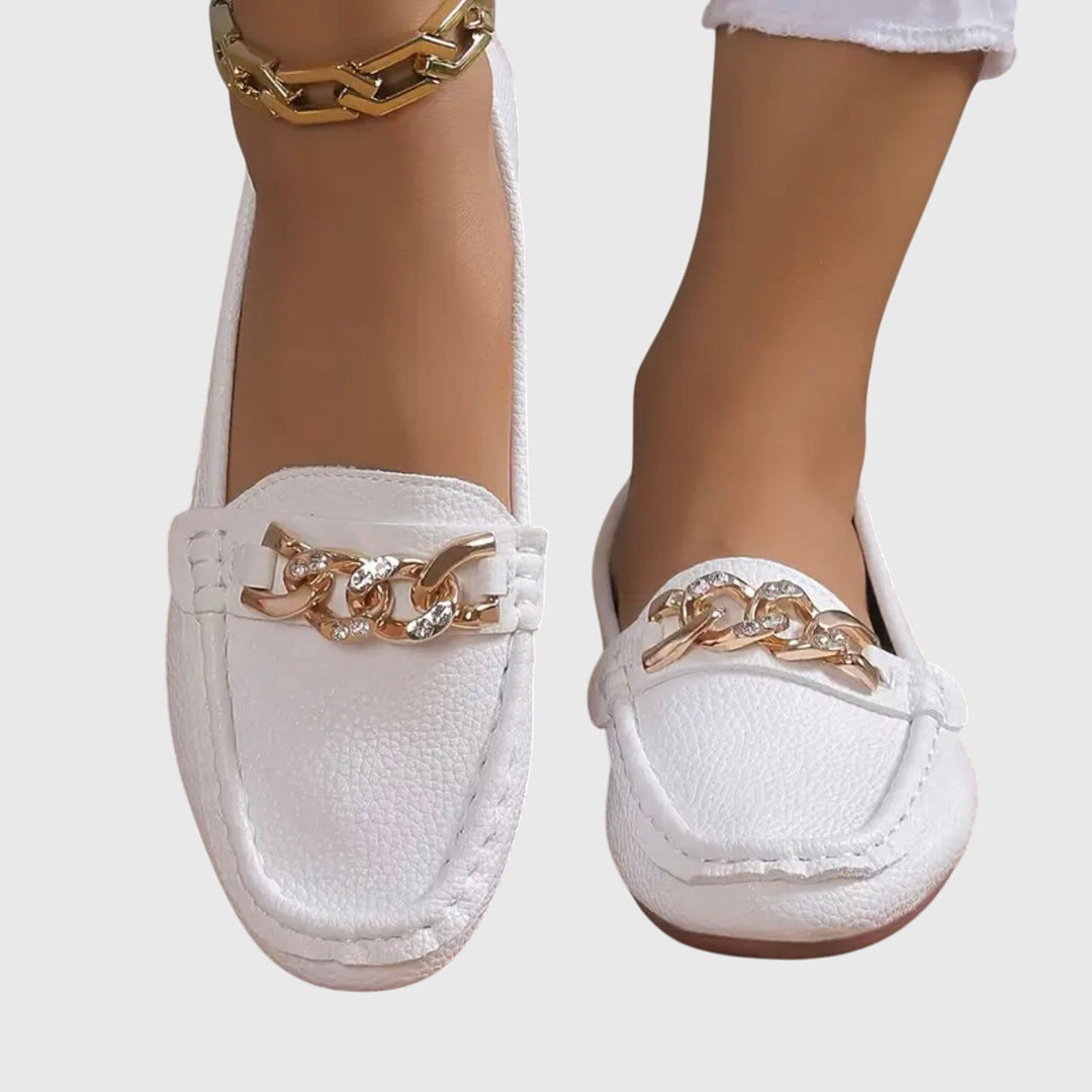 Melissa | Leder-Loafer mit Kettendetail für Damen