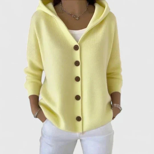 Pippa | Strickjacke mit Kapuze und Knopfleiste für Damen