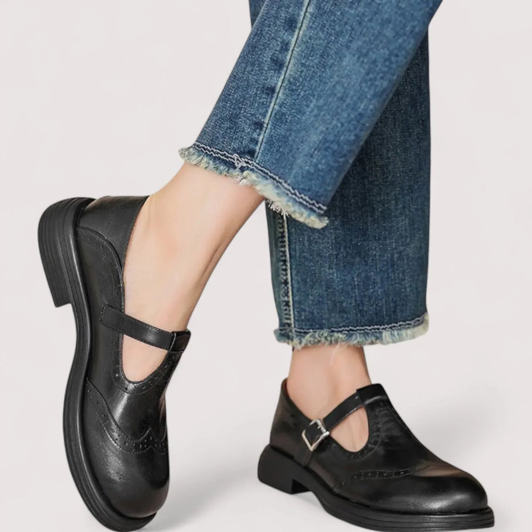 Claudia | Mary-Jane-Loafer aus Leder mit Lochmuster für Damen