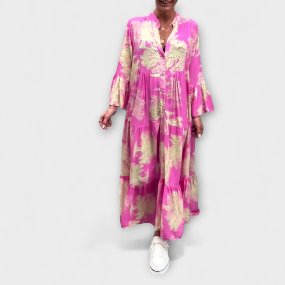 Nerina - Elegantes Floral-Maxi-Kleid