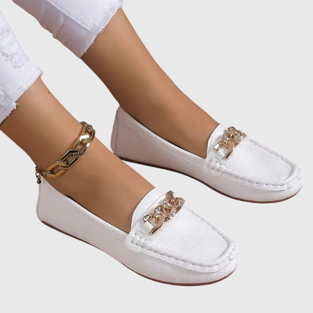 Melissa | Leder-Loafer mit Kettendetail für Damen