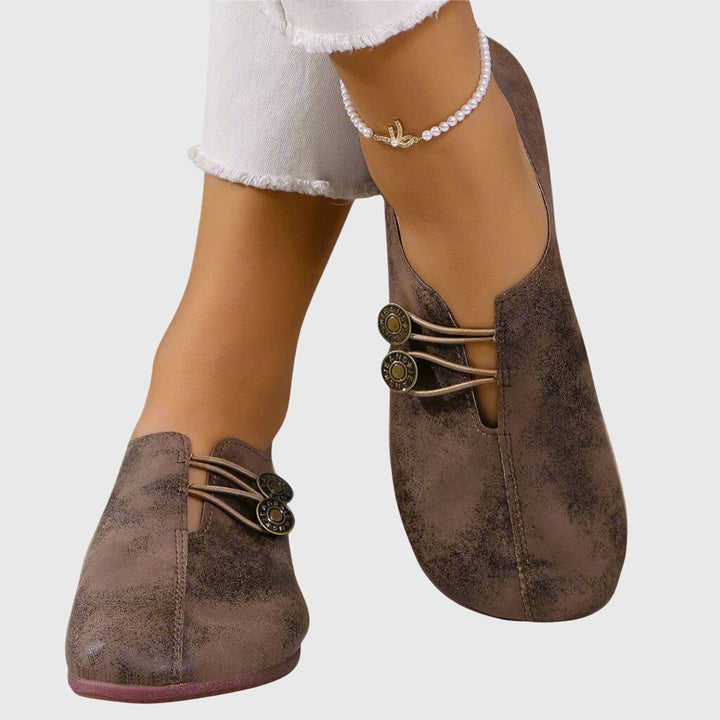 Josephine | Wildleder-Schnürstiefeletten mit Zierknöpfen für Damen