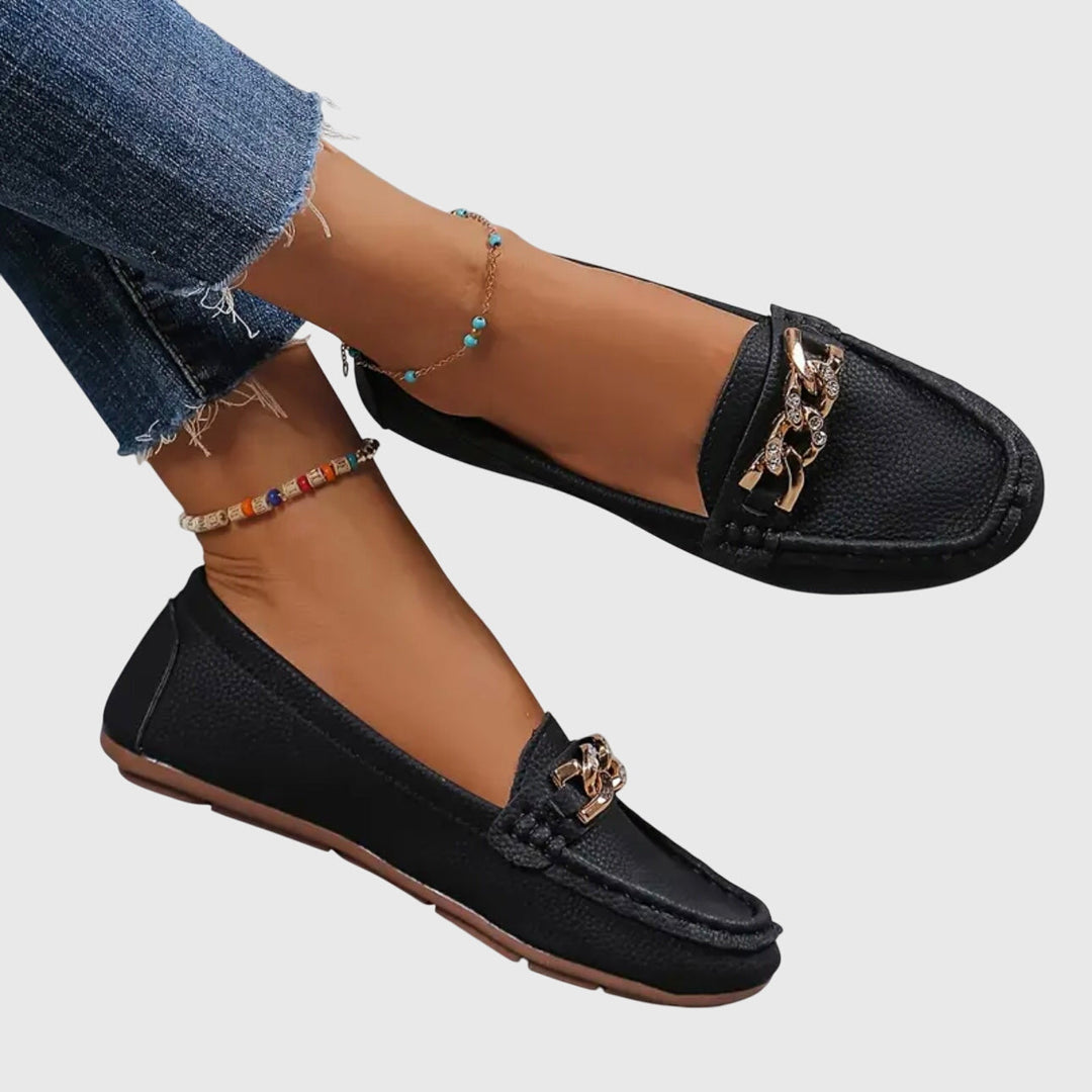 Melissa | Leder-Loafer mit Kettendetail für Damen