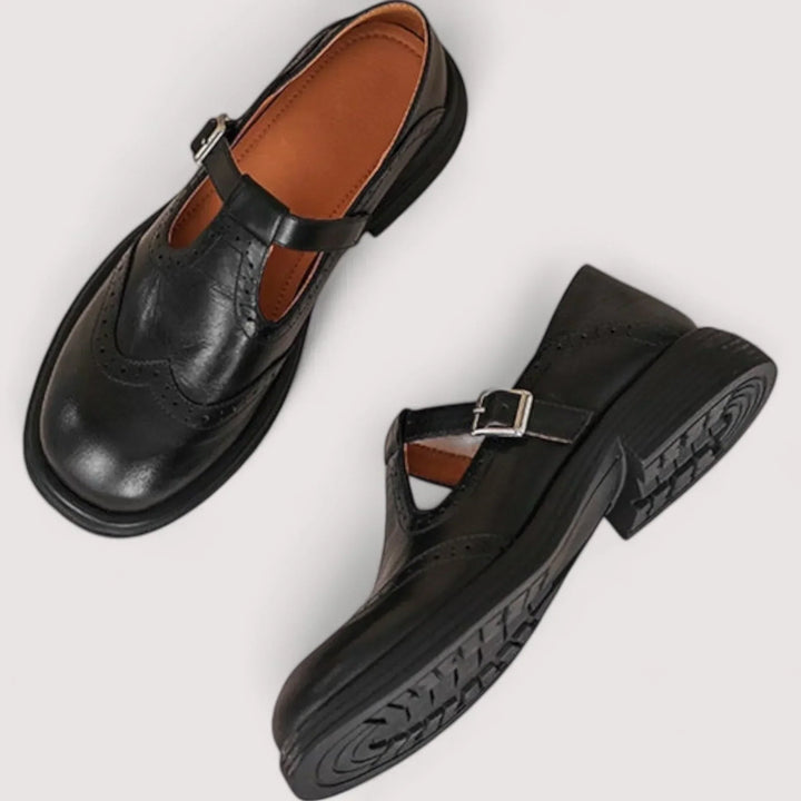 Claudia | Mary-Jane-Loafer aus Leder mit Lochmuster für Damen