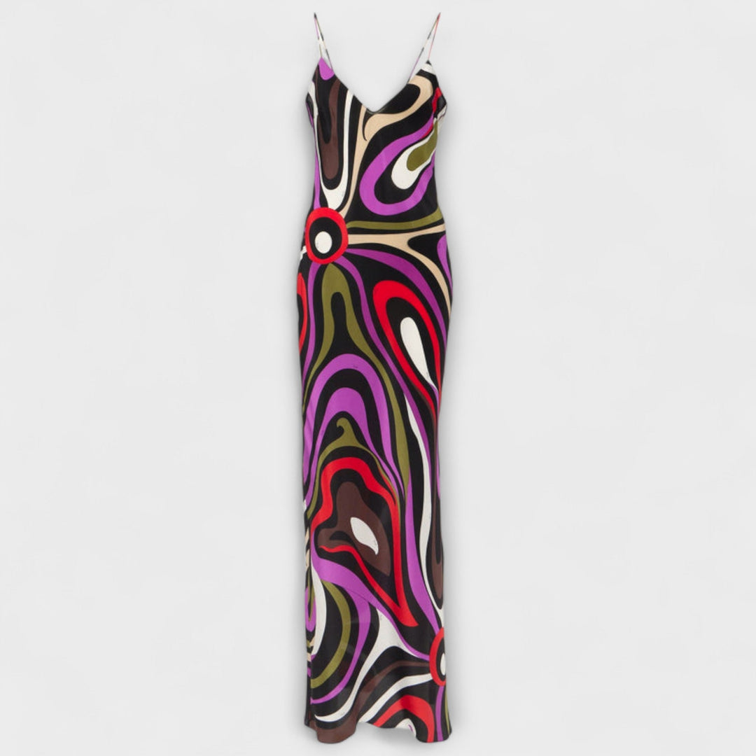 Daphne - Maxi-Kleid im Marmor-Druck
