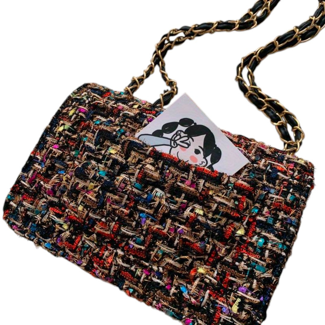 Cecilia | Tweed-Schultertasche mit Kettenriemen für Damen