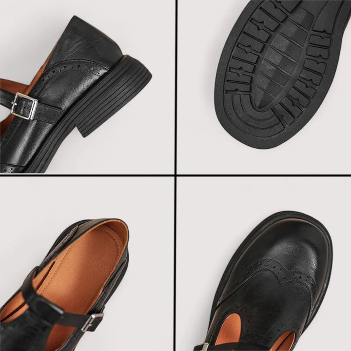 Claudia | Mary-Jane-Loafer aus Leder mit Lochmuster für Damen