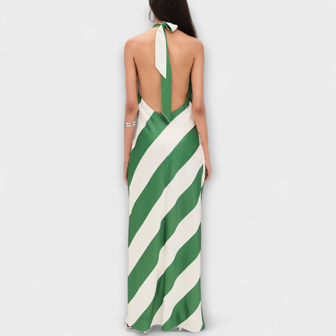 Marlowe - Streifenmuster Halter Rückenfreies Maxikleid