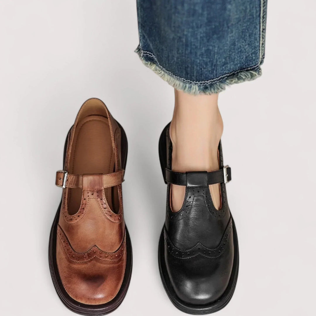 Claudia | Mary-Jane-Loafer aus Leder mit Lochmuster für Damen