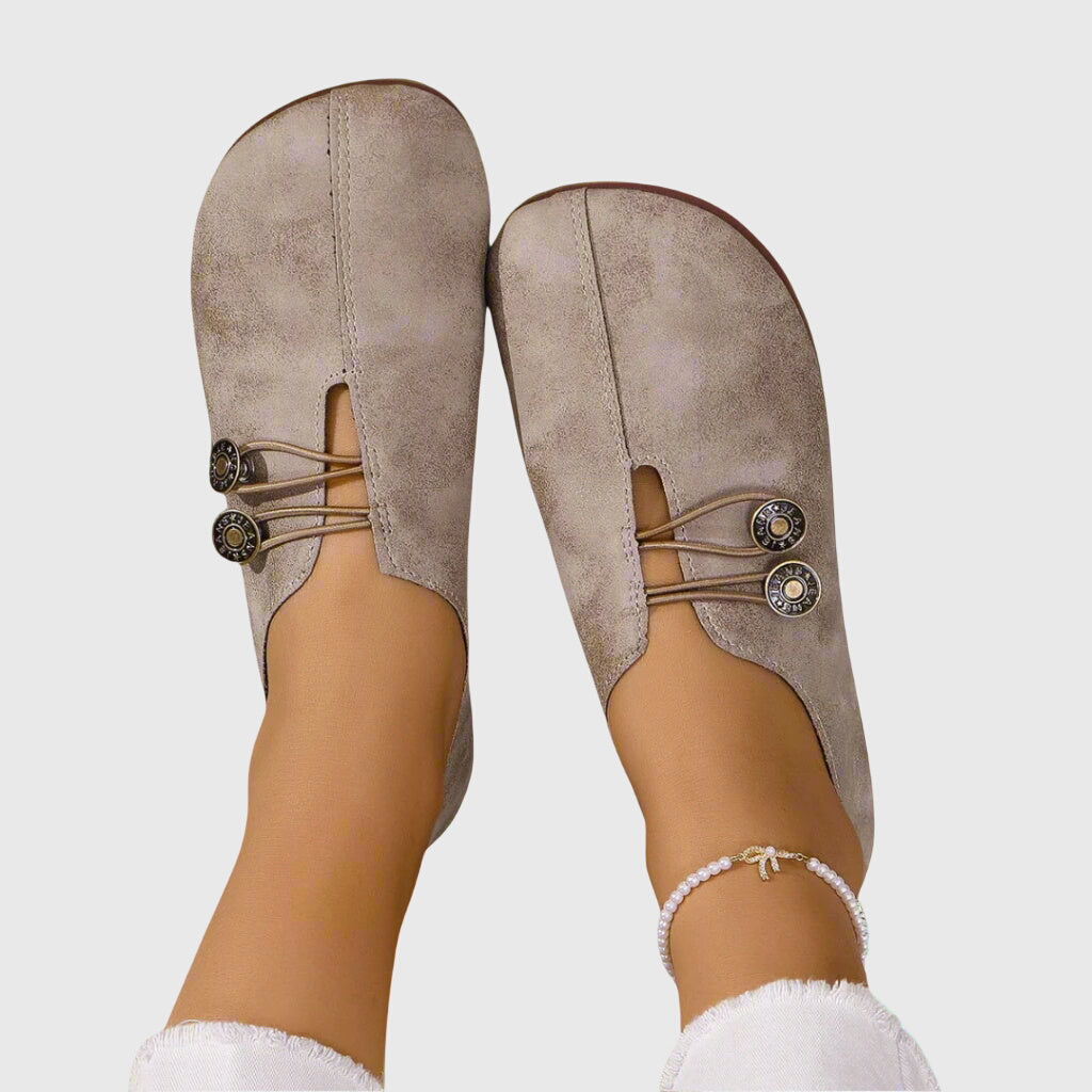 Josephine | Wildleder-Schnürstiefeletten mit Zierknöpfen für Damen