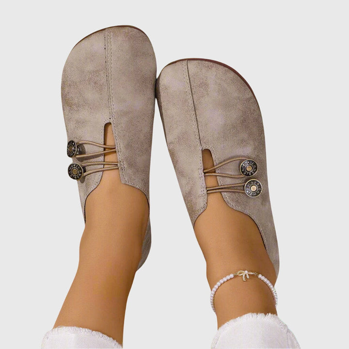 Josephine | Wildleder-Schnürstiefeletten mit Zierknöpfen für Damen