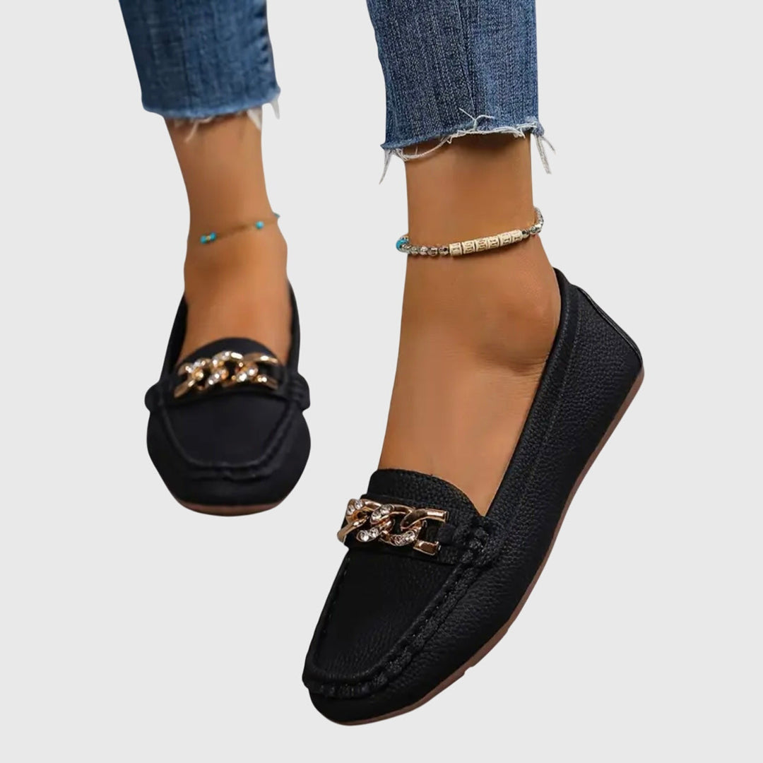 Melissa | Leder-Loafer mit Kettendetail für Damen