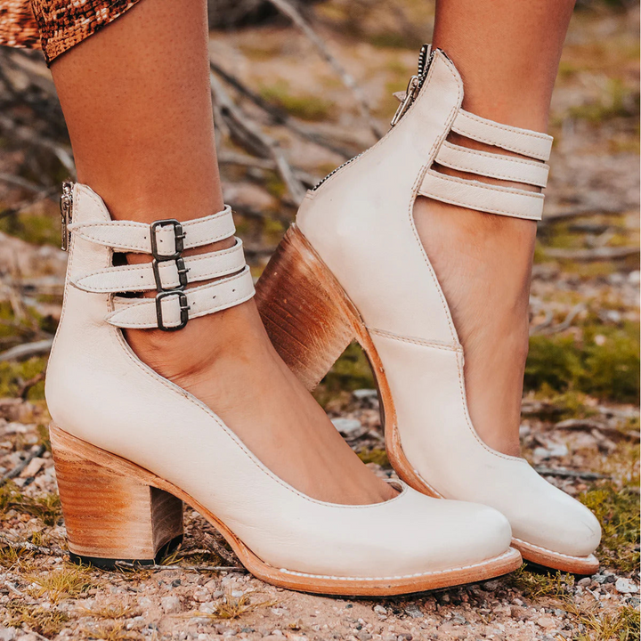 Elsa | Stiefeletten mit Blockabsatz und Schnallenriemen am Knöchel für Damen