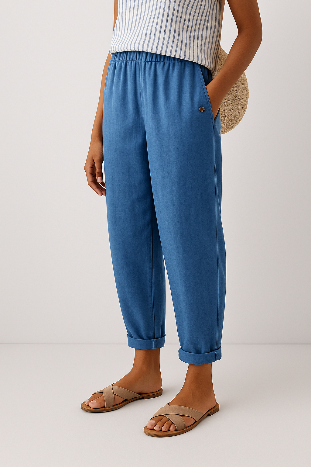 Rae | Leinenhose mit geradem Bein und Seitentaschen für Damen