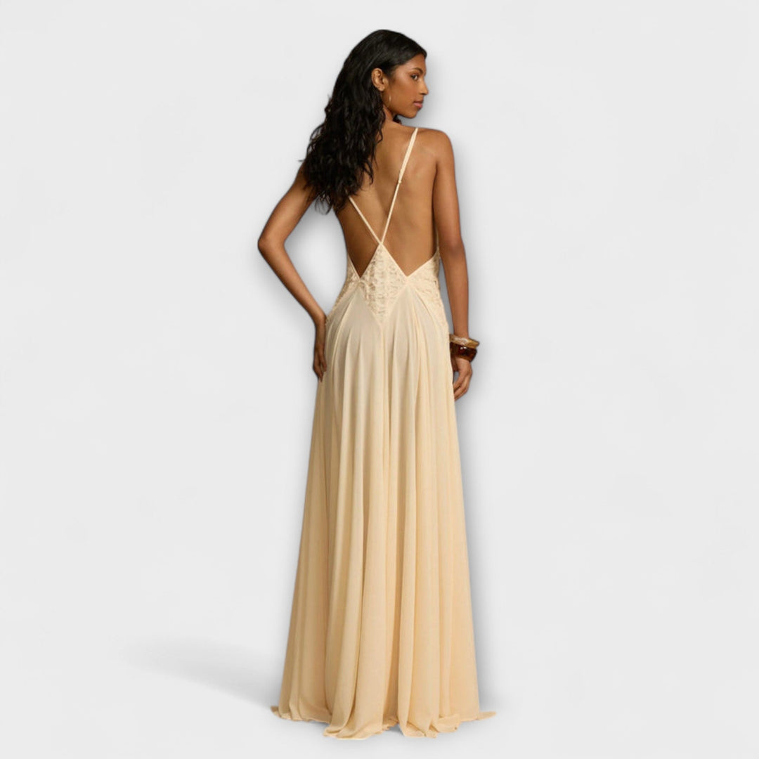 Lavinia - Maxikleid mit tiefem V-Ausschnitt