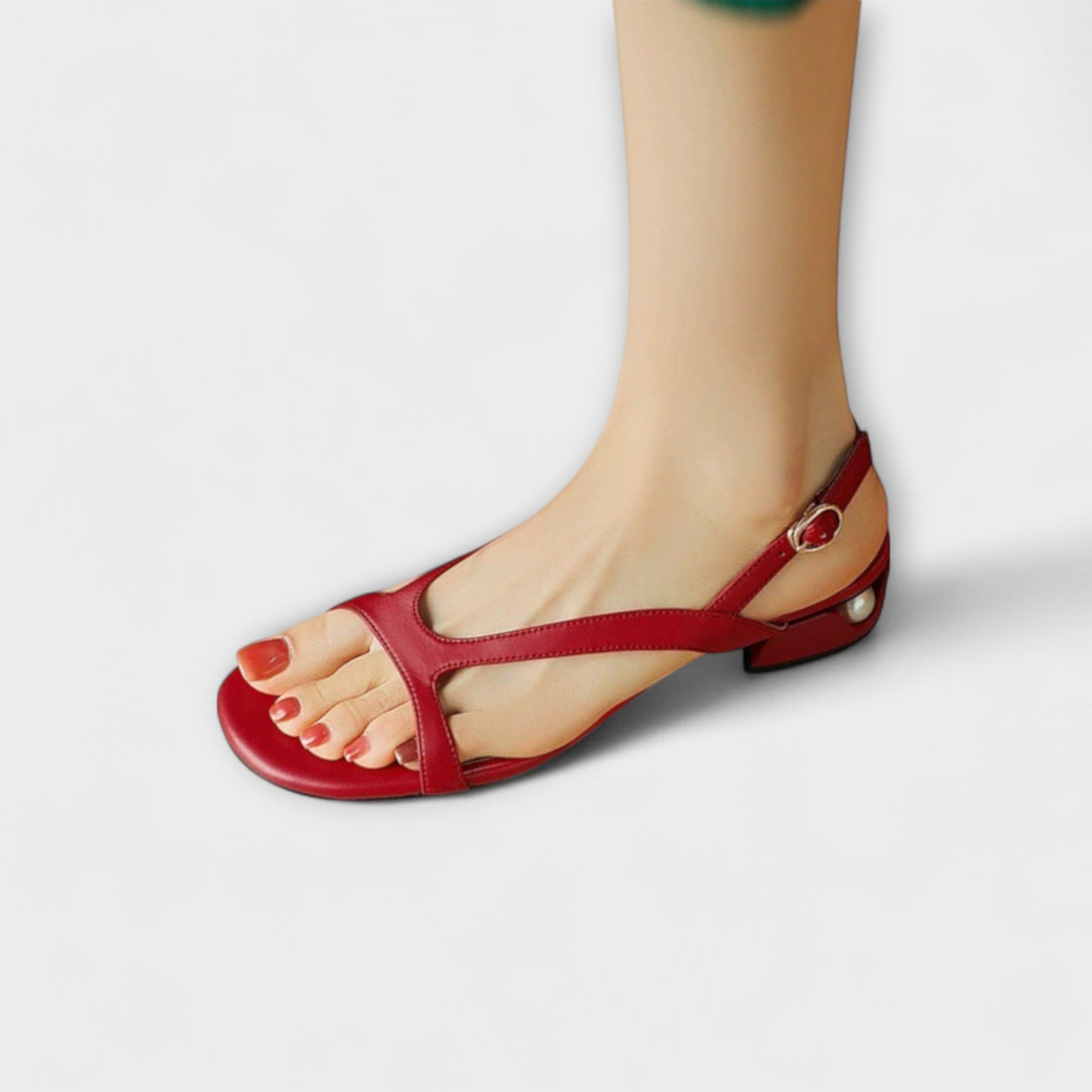 Evelyn - Elegante Flache Sandalen Minna mit Raffiniertem Finish
