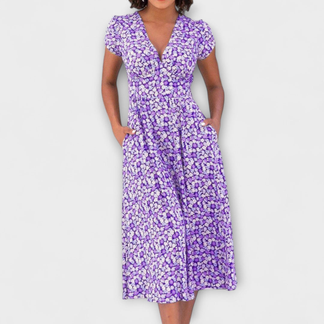 Fienna - Midi Kleid mit Knopfleiste