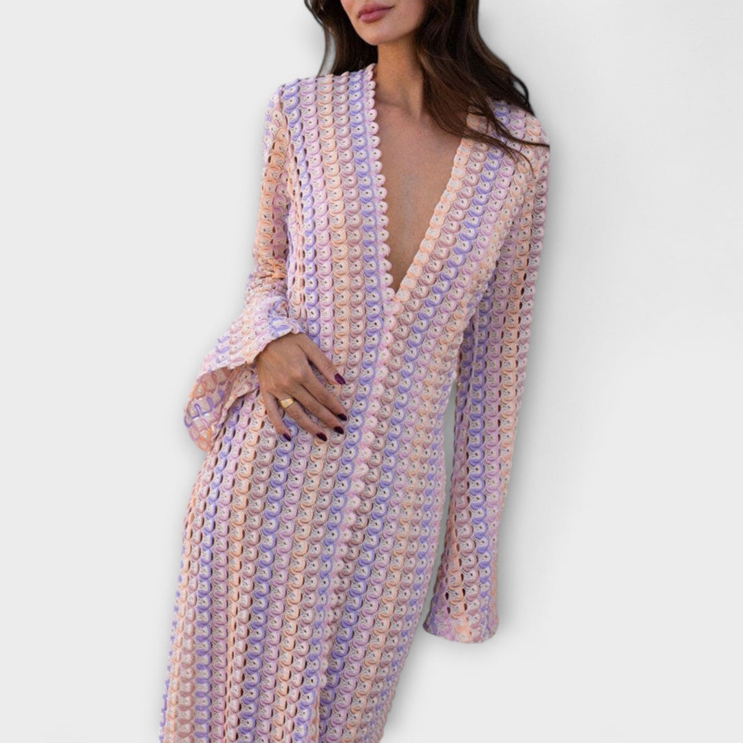 Elina – Maxikleid mit V-Ausschnitt und Urlaubsflair