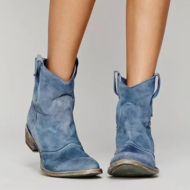 Hanne | Wildleder-Cowboystiefeletten mit Blockabsatz für Damen