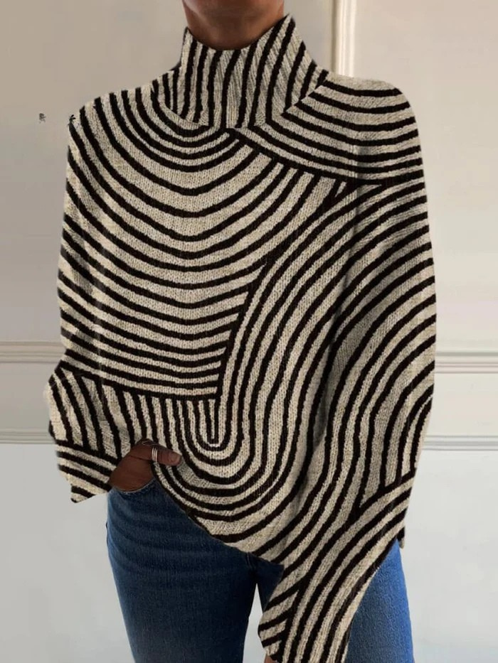 Ruth | Gestreifter Rollkragenpullover für Damen