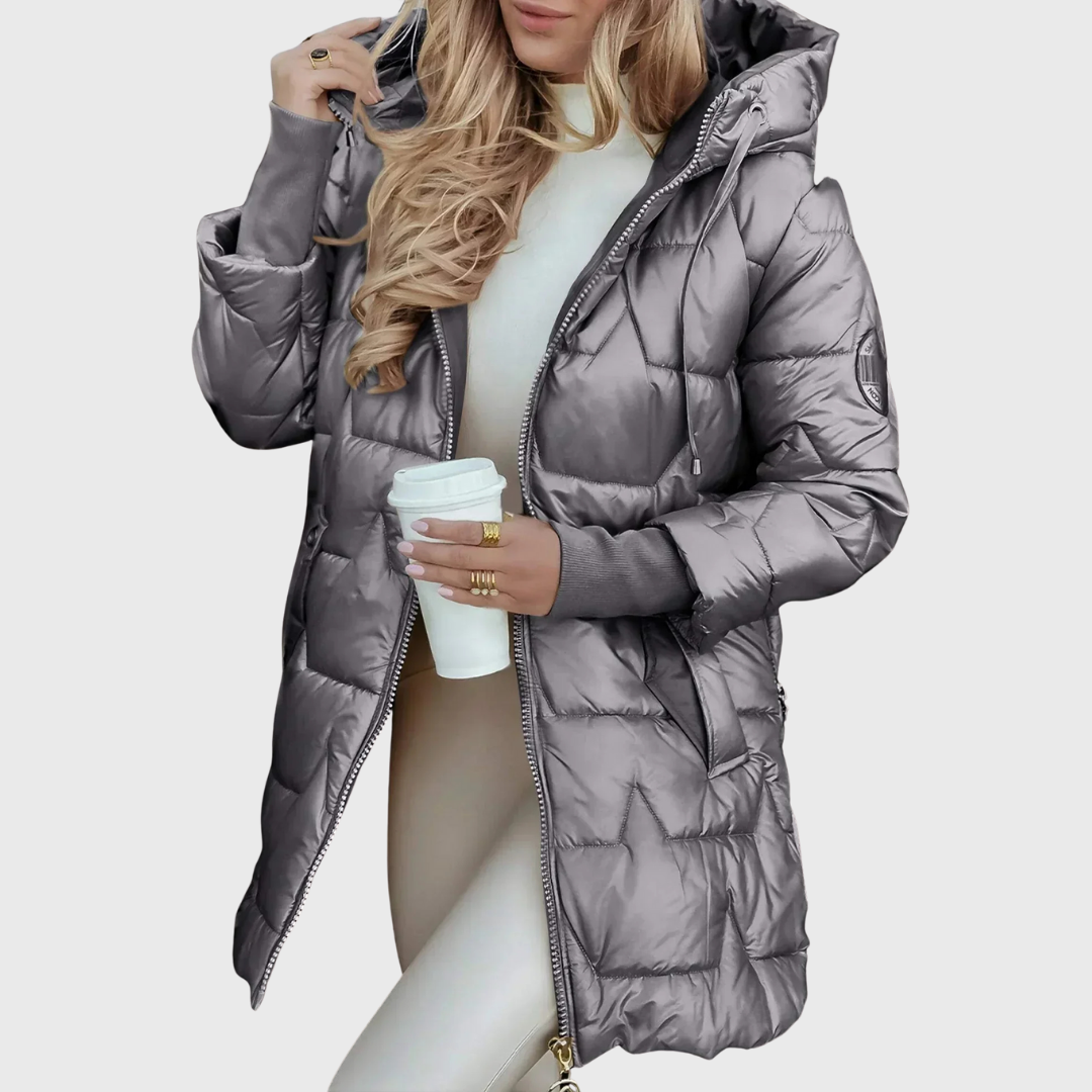 Maria – Langer und warmer Mantel mit Kapuze