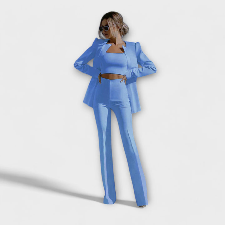 Selina - Stilvolles 3-teiliges Set (Blazer, Oberteil, Hose)
