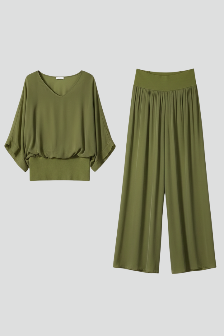 Florencia | Chiffon-Set mit weiter Hose für Damen