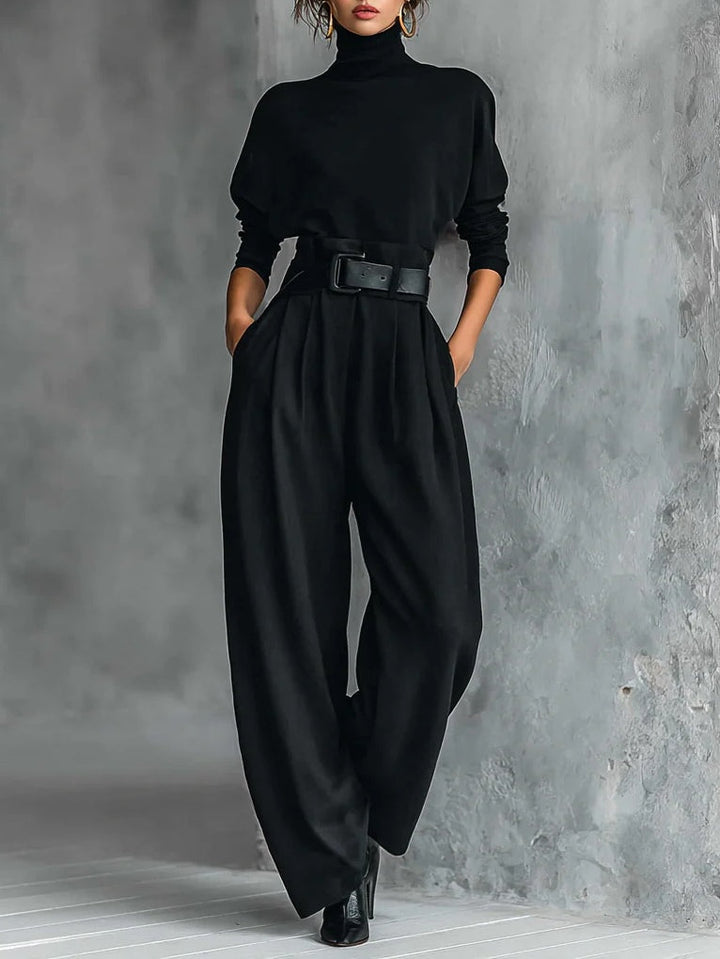 Lisa | Jumpsuit mit Stehkragen und weitem Bein für Damen