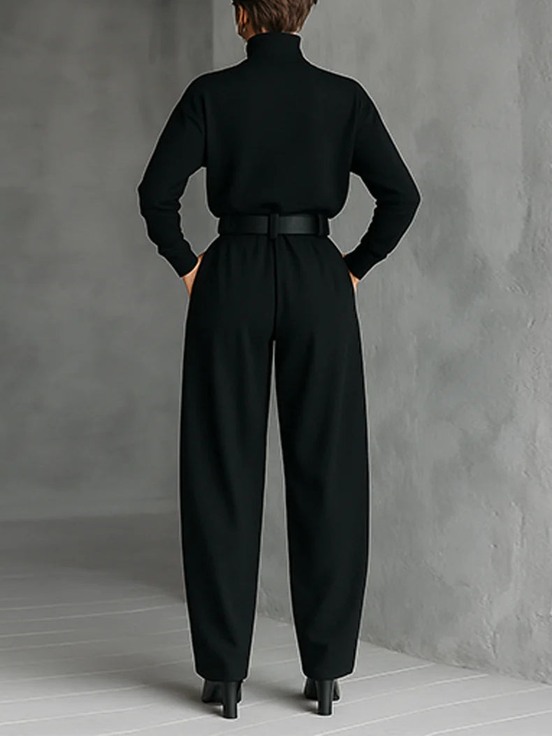 Lisa | Jumpsuit mit Stehkragen und weitem Bein für Damen