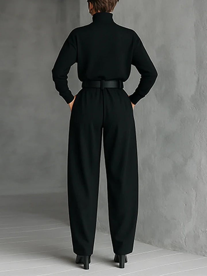 Lisa | Jumpsuit mit Stehkragen und weitem Bein für Damen
