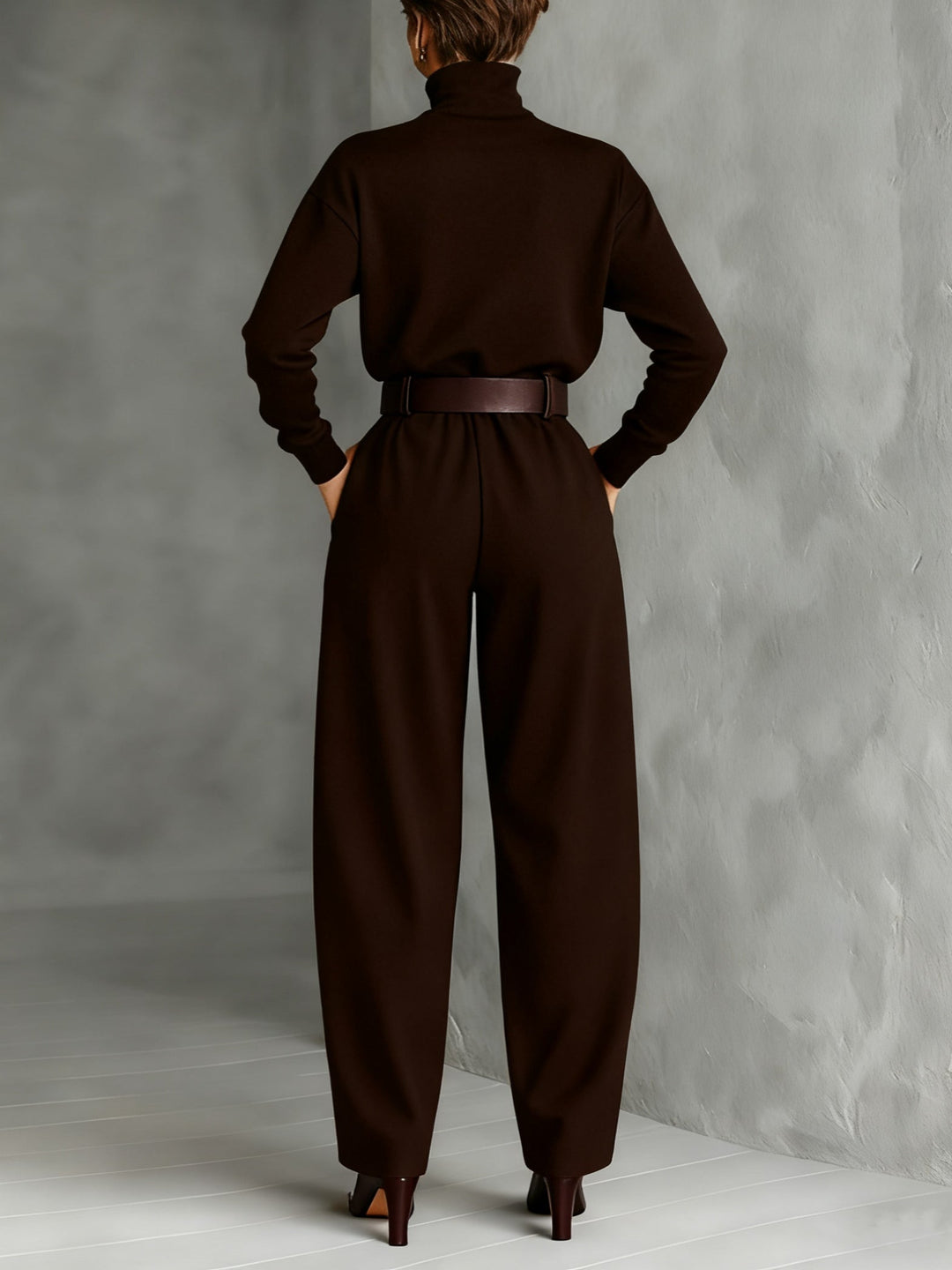 Lisa | Jumpsuit mit Stehkragen und weitem Bein für Damen