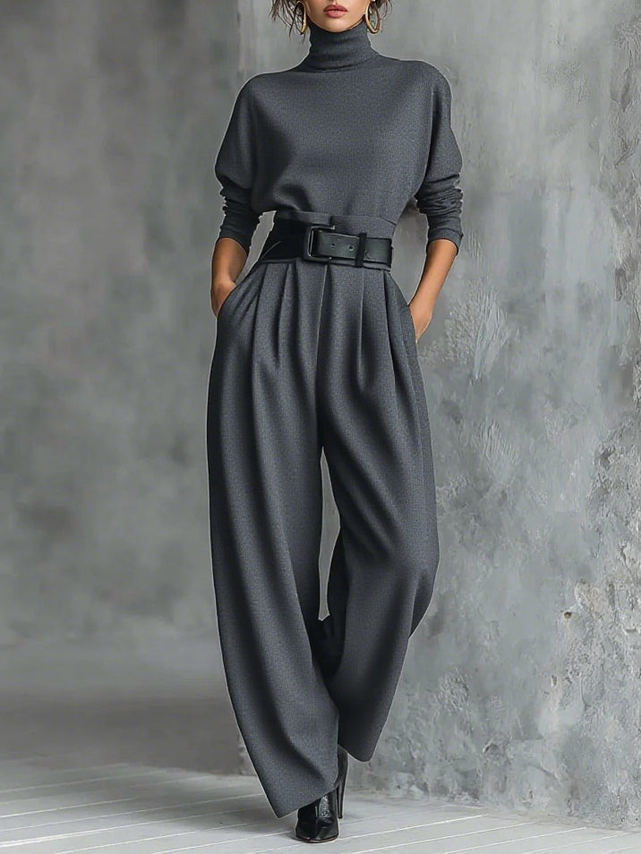 Lisa | Jumpsuit mit Stehkragen und weitem Bein für Damen