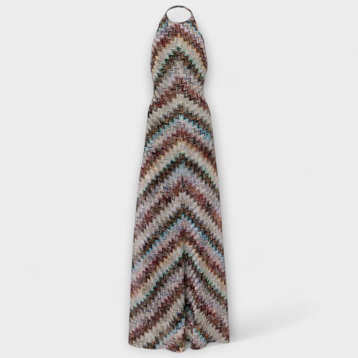 Reese - Jodie Strick Kleid mit buntem Fischgrätenmuster