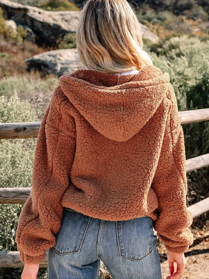 Aileen | Oversized-Teddyjacke mit Reissverschluss für Damen