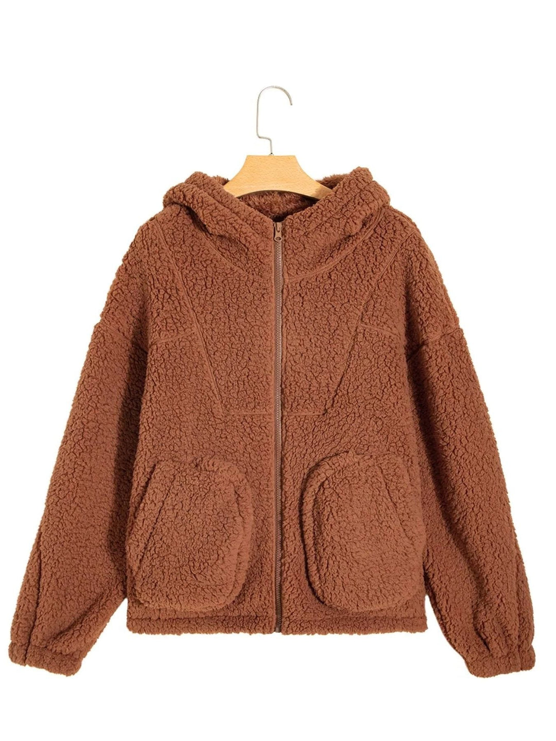 Aileen | Oversized-Teddyjacke mit Reissverschluss für Damen