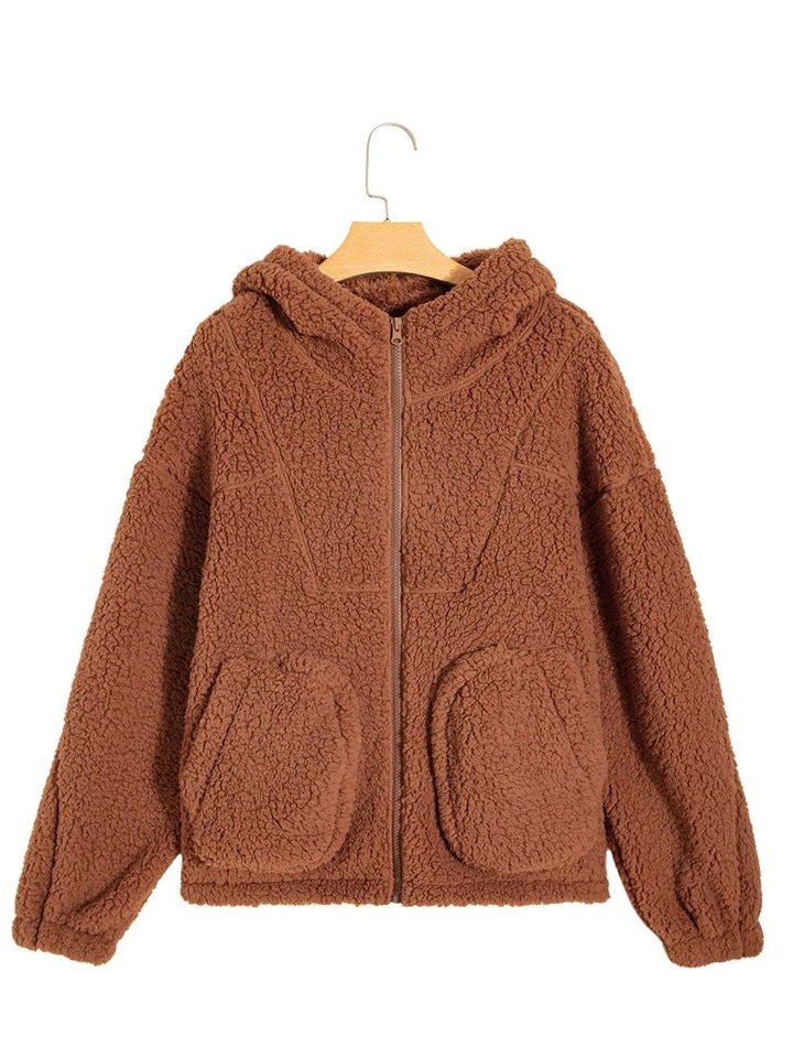 Aileen | Oversized-Teddyjacke mit Reissverschluss für Damen