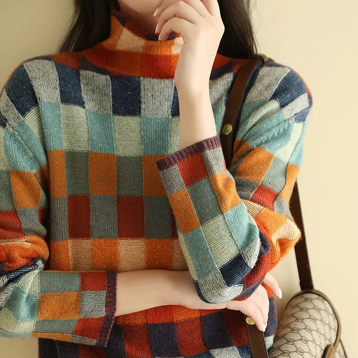 Aimée | Karierter Pullover mit Rundhalsausschnitt für Damen
