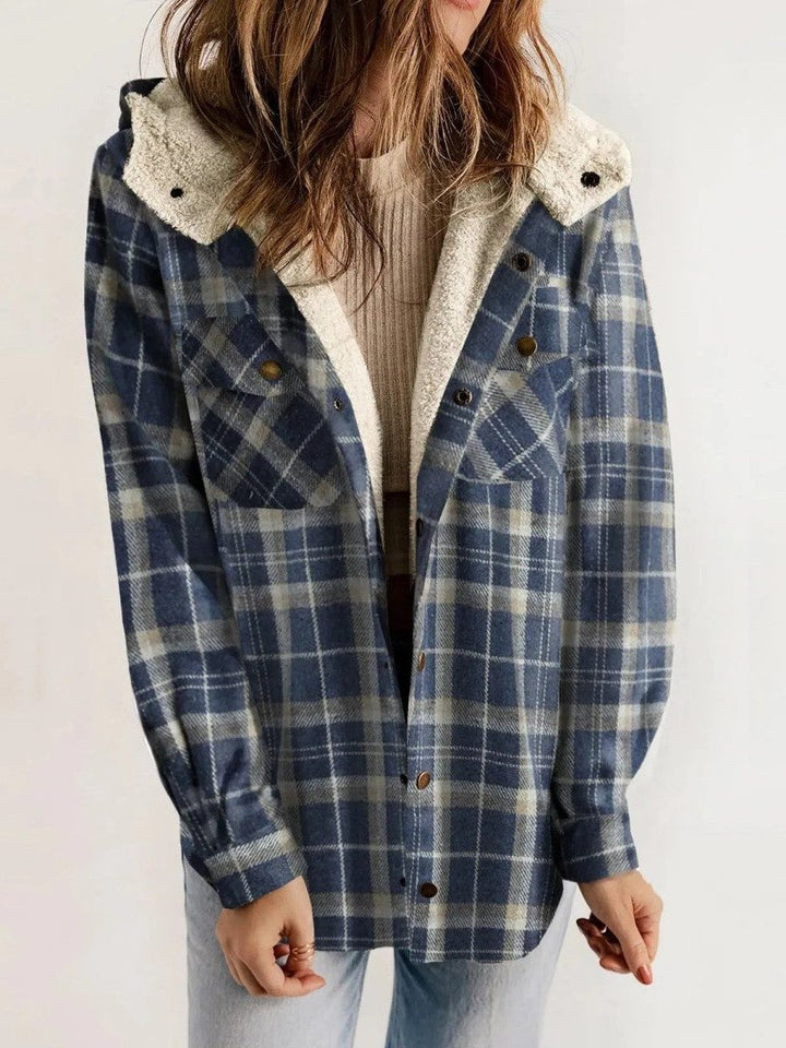 Alcina | Karierte Oversized-Jacke mit Kapuze für Damen