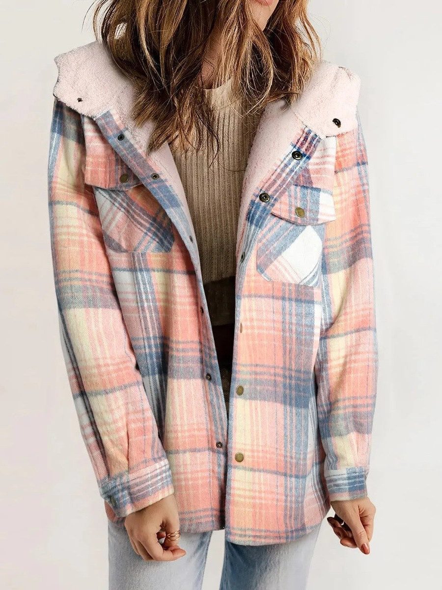 Alcina | Karierte Oversized-Jacke mit Kapuze für Damen