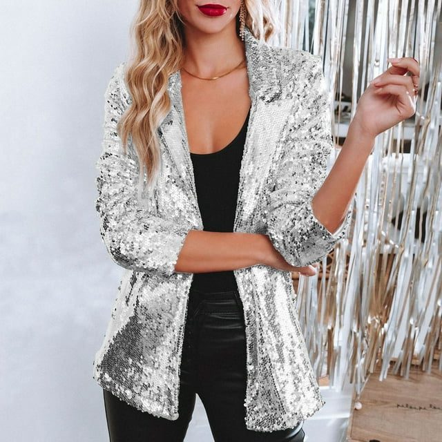 Avery | Taillierter Paillettenblazer mit Dreiviertelärmeln für Damen