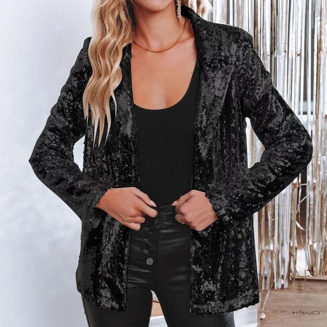 Avery | Taillierter Paillettenblazer mit Dreiviertelärmeln für Damen