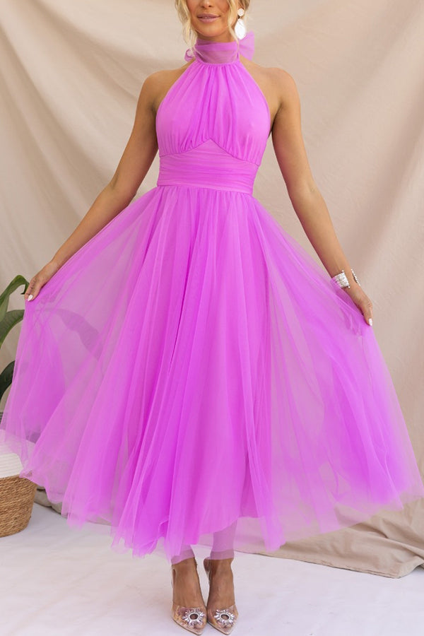 Catalina | Damen-Tüllkleid in A-Linie mit Neckholder für Hochzeitsgäste